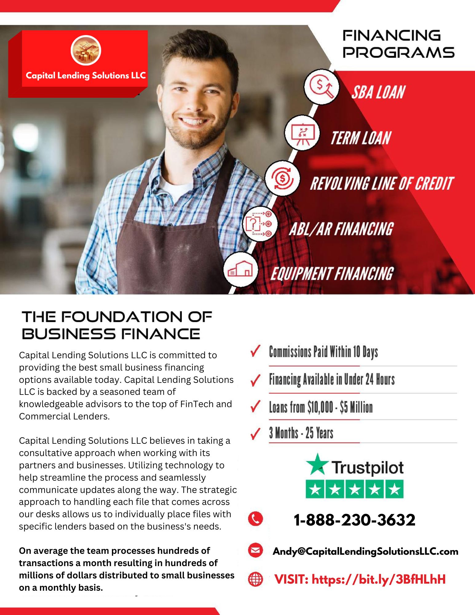 information on various financing programs offered through Capital Lending Solutions LLC
