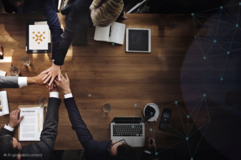 several key people united with hands to agree upon a unified financial business decision