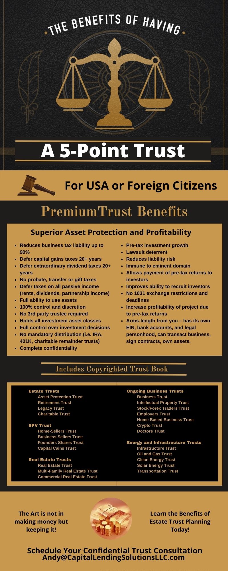 a description of a 5-Point Trust and its many financial benefits